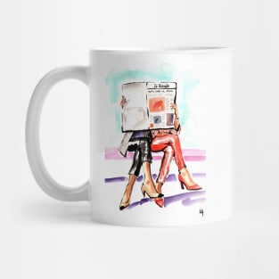 Women reading the newspaper Mug